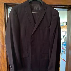 Maroon three-piece suit